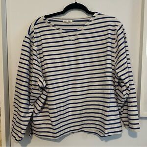 Alex Mill Blue and White Striped Long Sleeve Tee